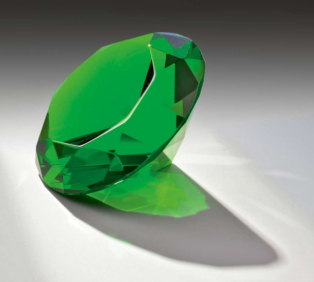 Kristall-Diamant grün Ø 8 cm