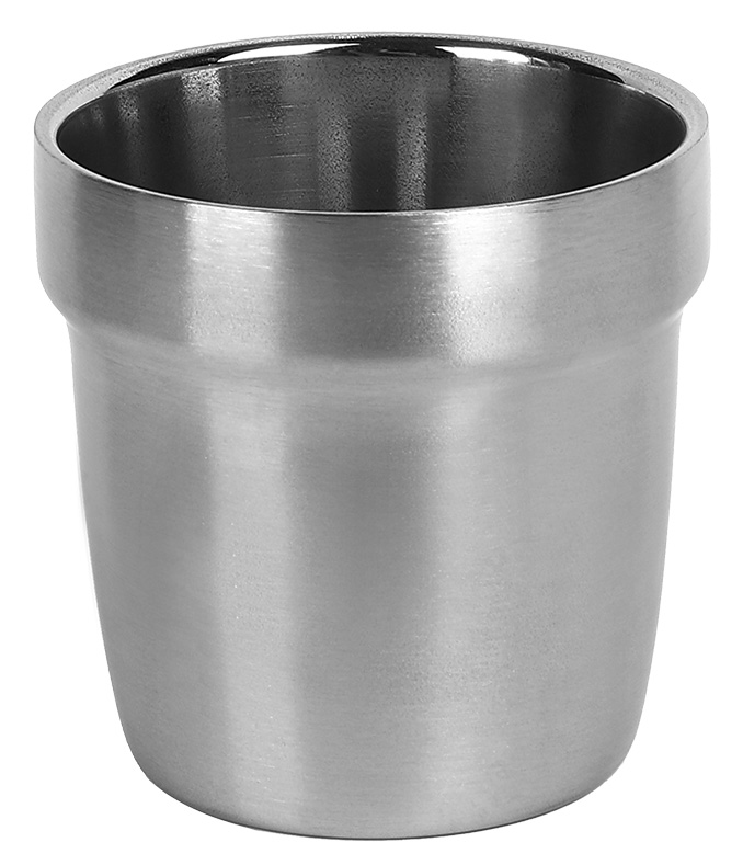 Edelstahlbecher silber H. 73mm