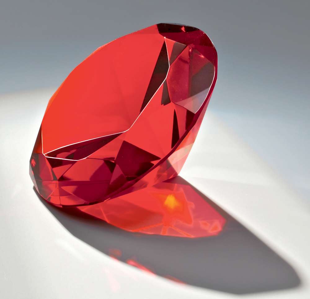 Kristall-Diamant rot Ø 8cm