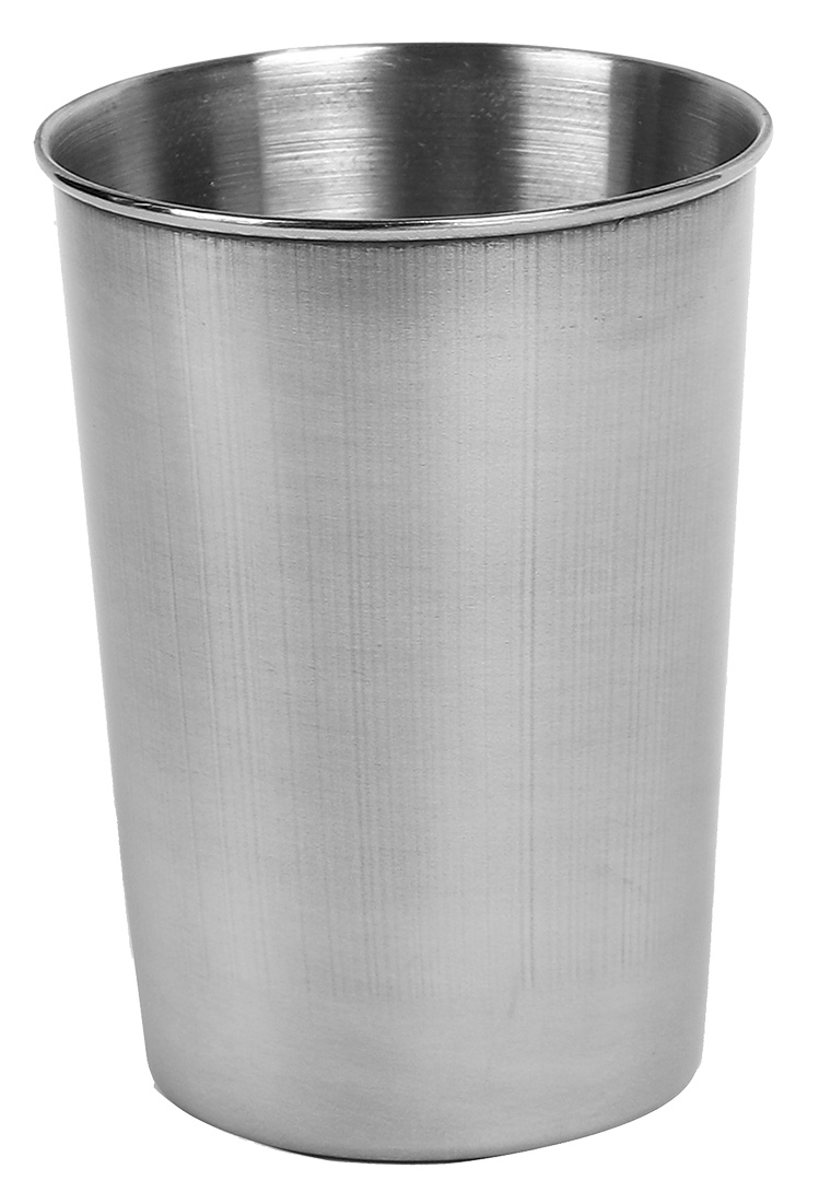 Edelstahlbecher silber H. 80mm