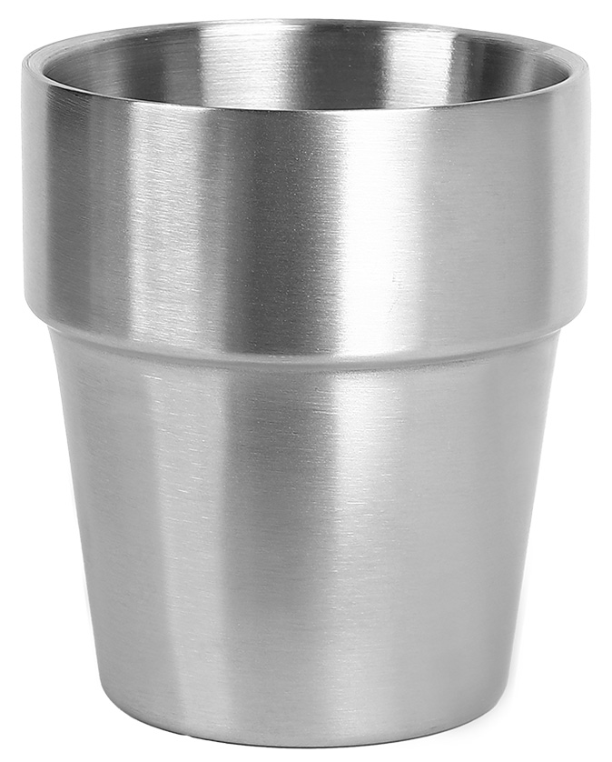 Edelstahlbecher silber H. 95mm