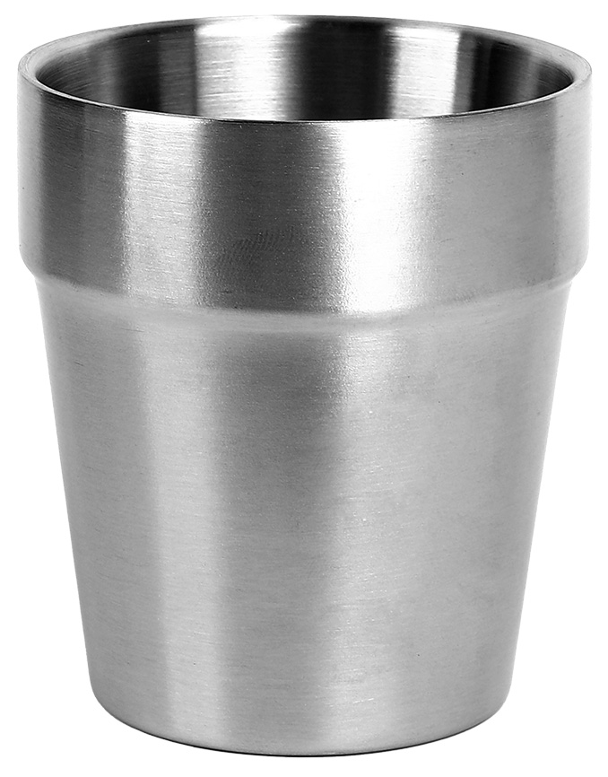 Edelstahlbecher silber H. 87mm