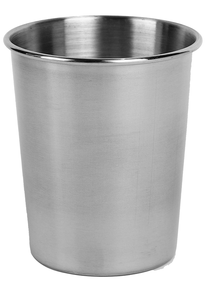 Edelstahlbecher silber H. 85mm