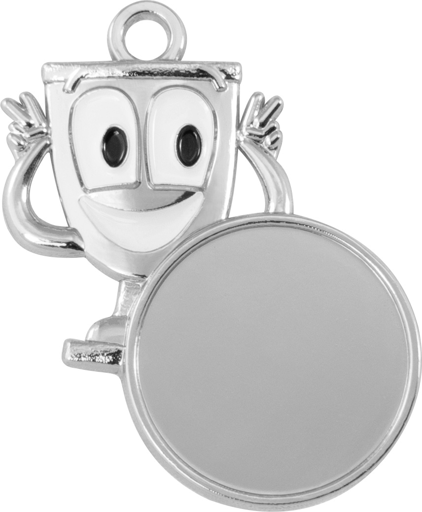 Zamak-Medaille 43x43mm silber